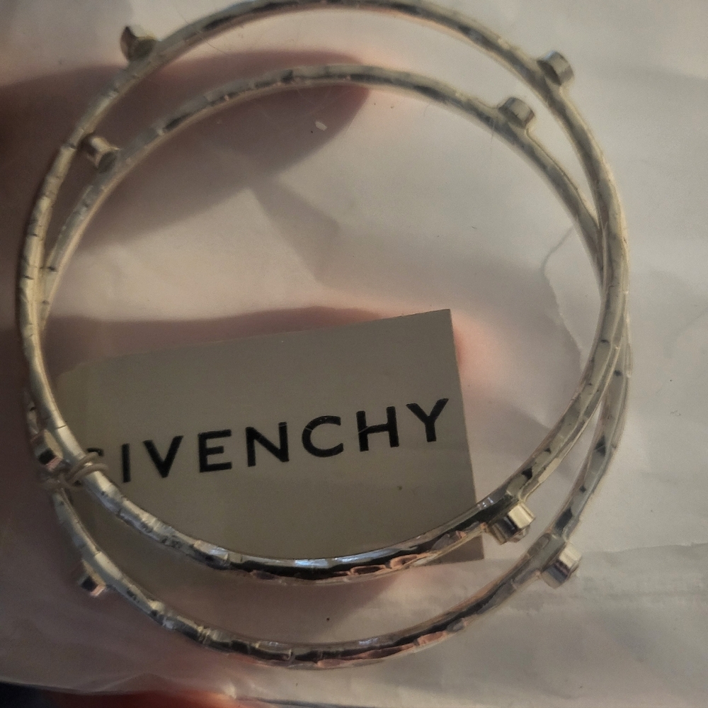 Givenchy Silver Rhodium PlatedTextured BraceletsBUY 1 GET 1 FREE